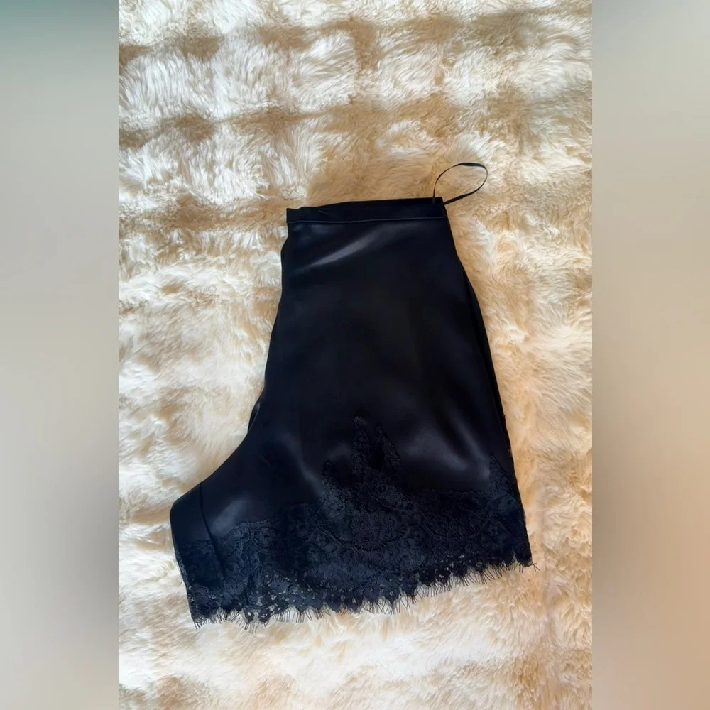 Reformation Fern Satin Short In Black, NWOT, NEVER WORN, NO FLAWS.